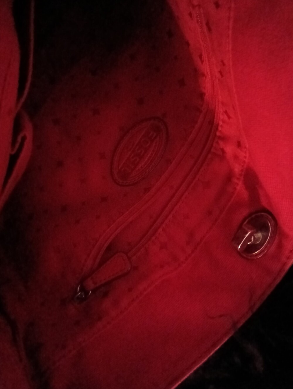 #F2 Fossil Long Live VTG Red Women's Shoulder Bag - Classic Hunter Hobo Style - Picture 9 of 15